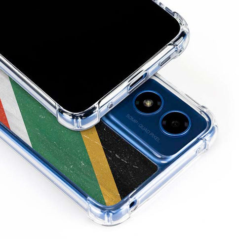 South Africa Flag Distressed Moto G Play 4G (2024) Clear Case